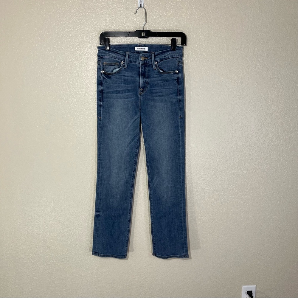 Good American Jeans Womens 2 26 Good Straight Leg Stretch Denim Medium Wash